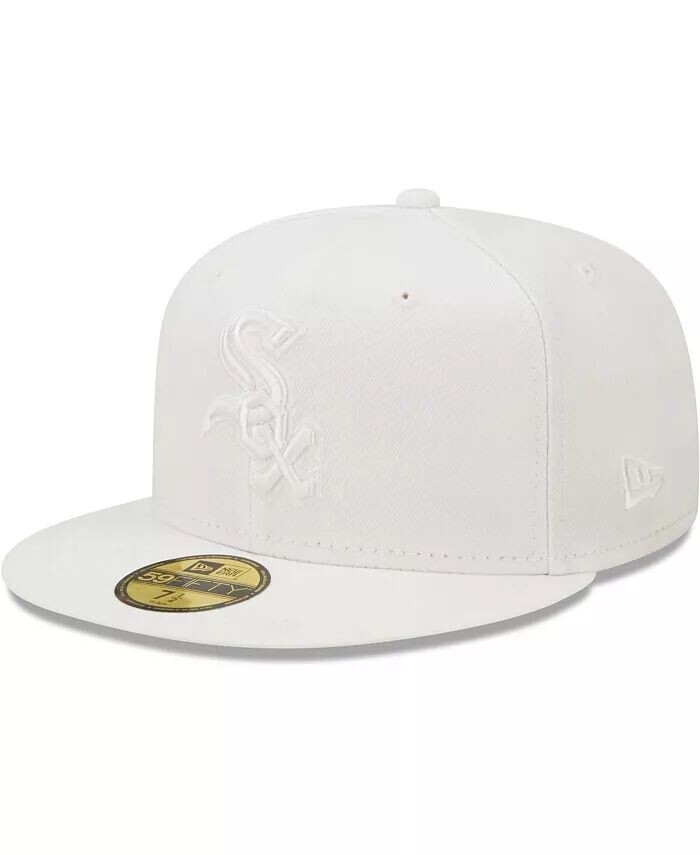 

Мужская кепка Chicago White Sox White on White 59FIFTY Облегающая шляпа New Era