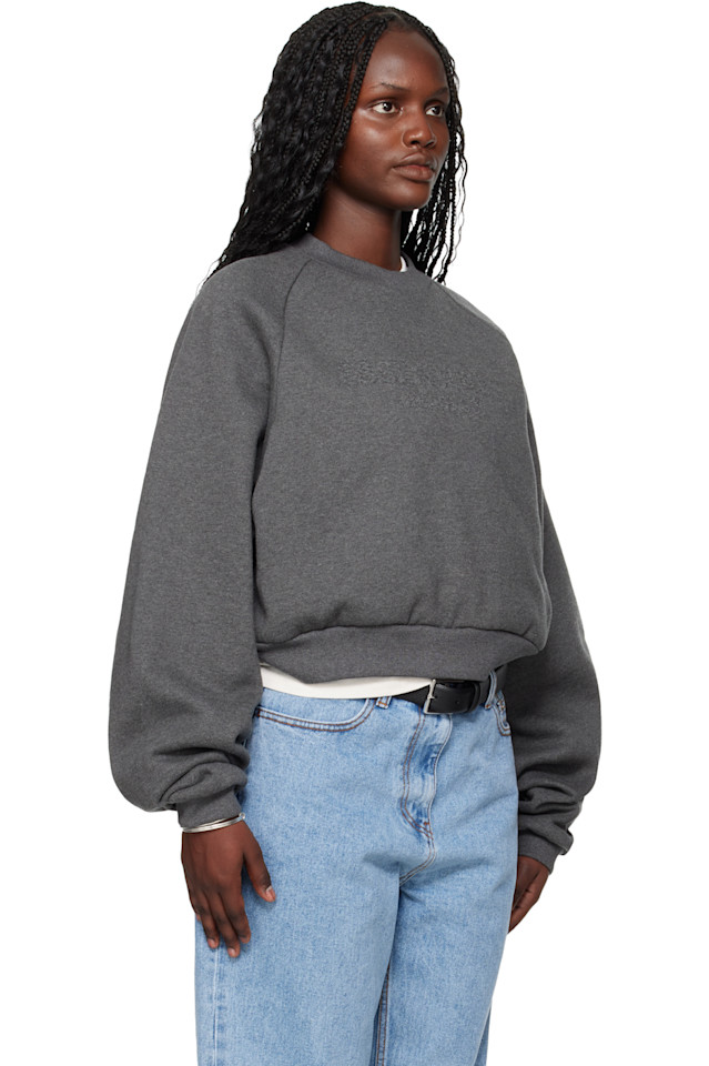 Fear Of God Essentials Серая праздничная толстовка с тиснением в стиле 90-х, реглан, круглый вырез — фото 2