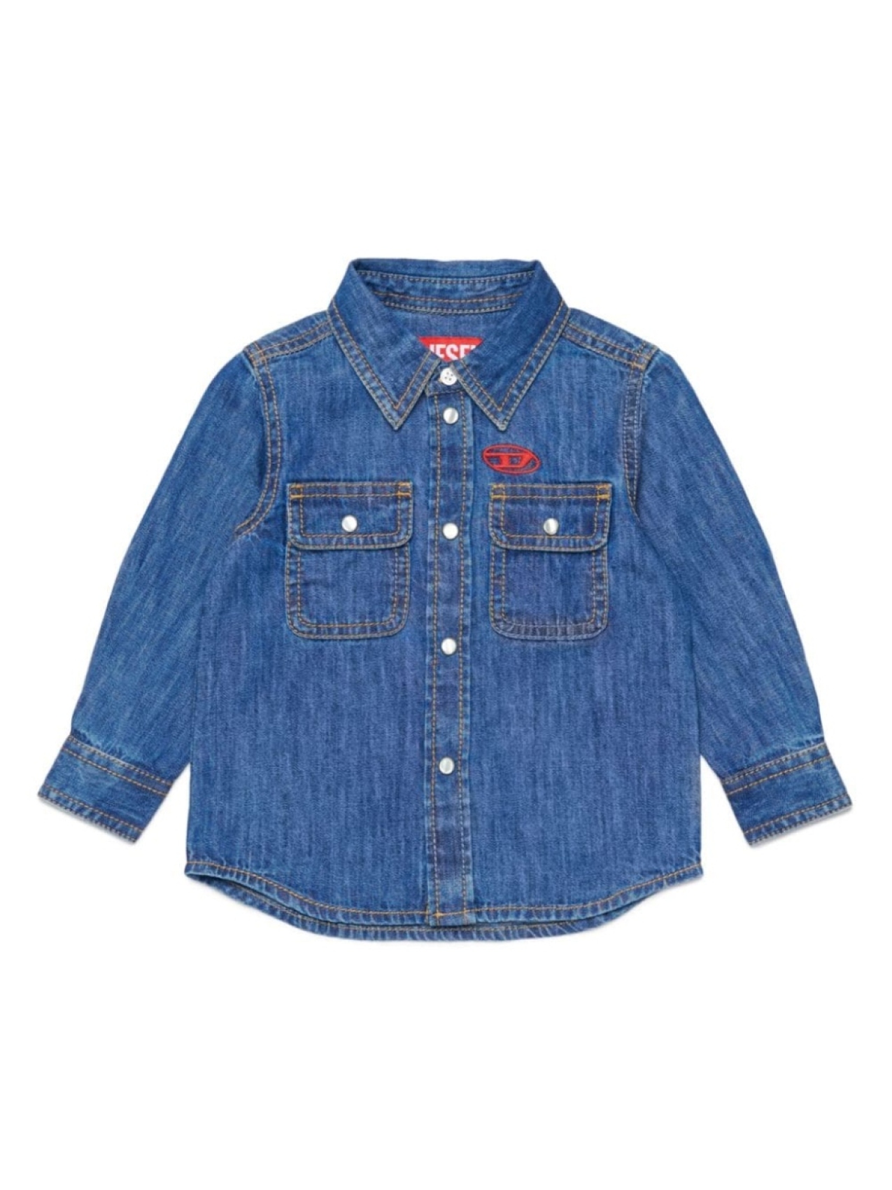 

Diesel Kids джинсовая рубашка Oval D, синий