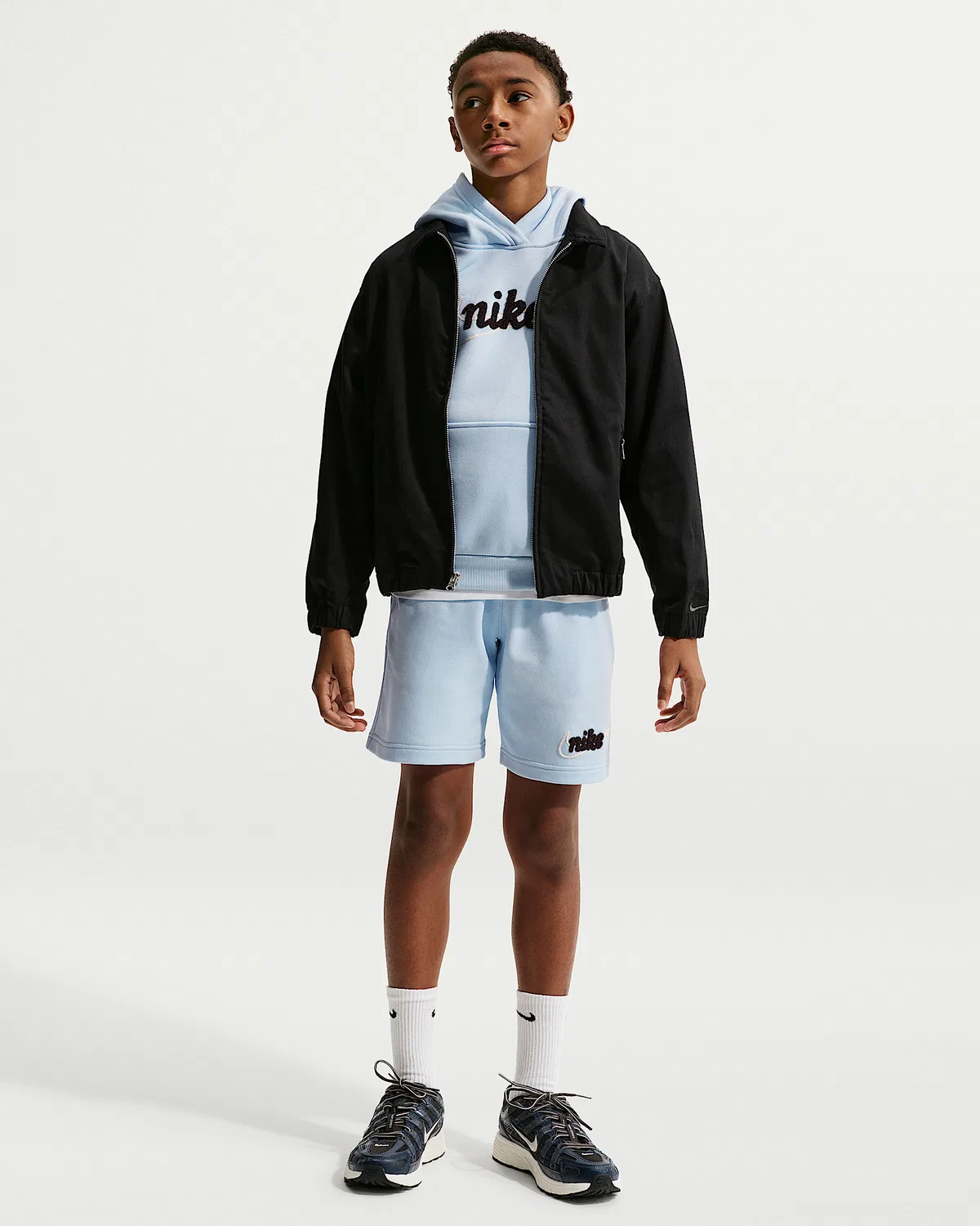 Детские шорты Nike Sportswear Club из французского трикотажа, Hydrogen Blue/Sail/Anthracite