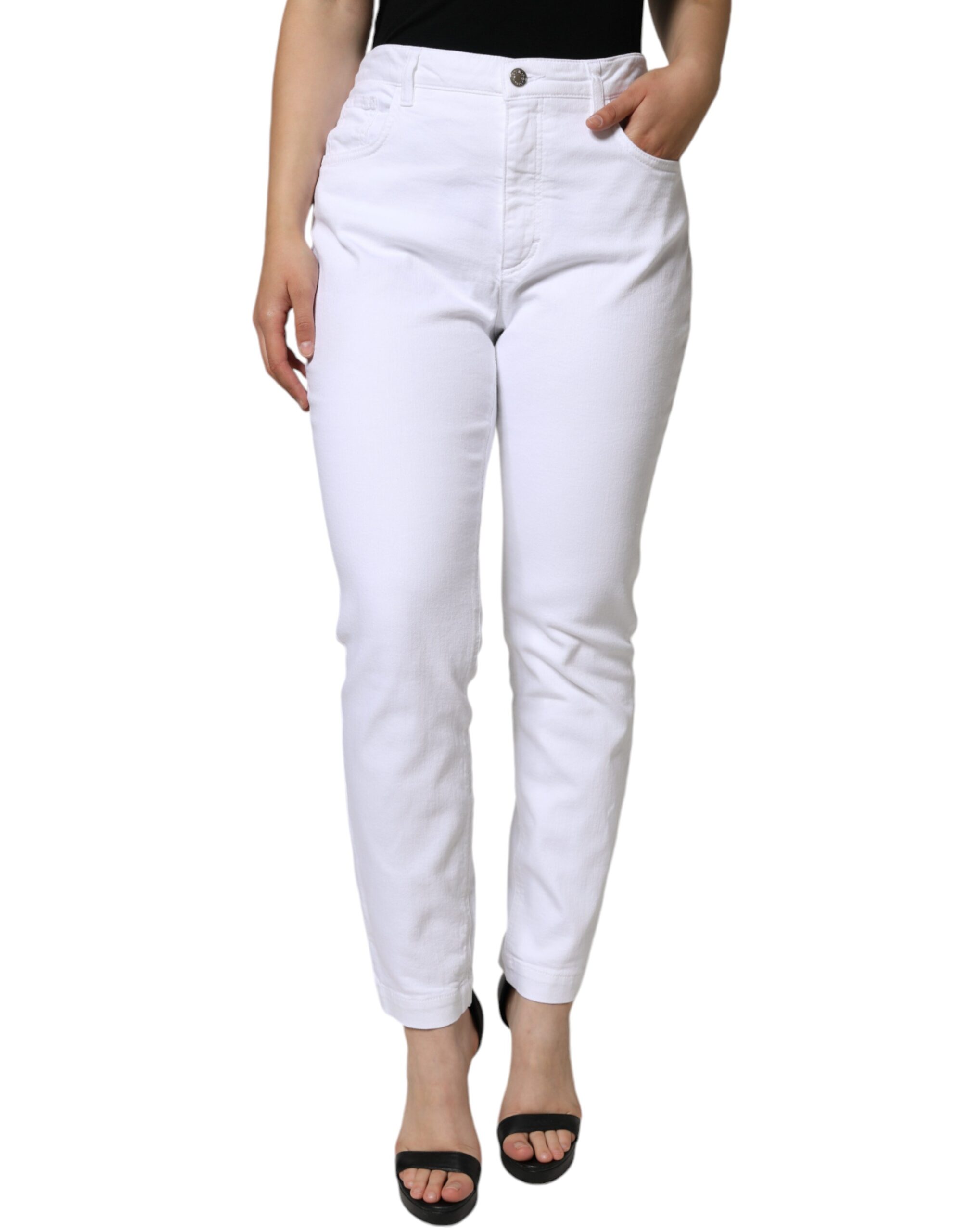 

Белые хлопковые эластичные джинсы AUDREY Skinny Dolce & Gabbana