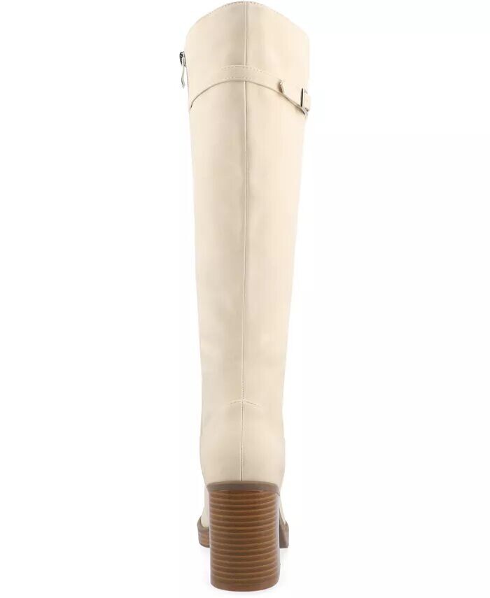 Женские сапоги Letice Wide Width Wide с квадратным носком на платформе и коленями Journee Collection, коричневый/бежевый — фото 3