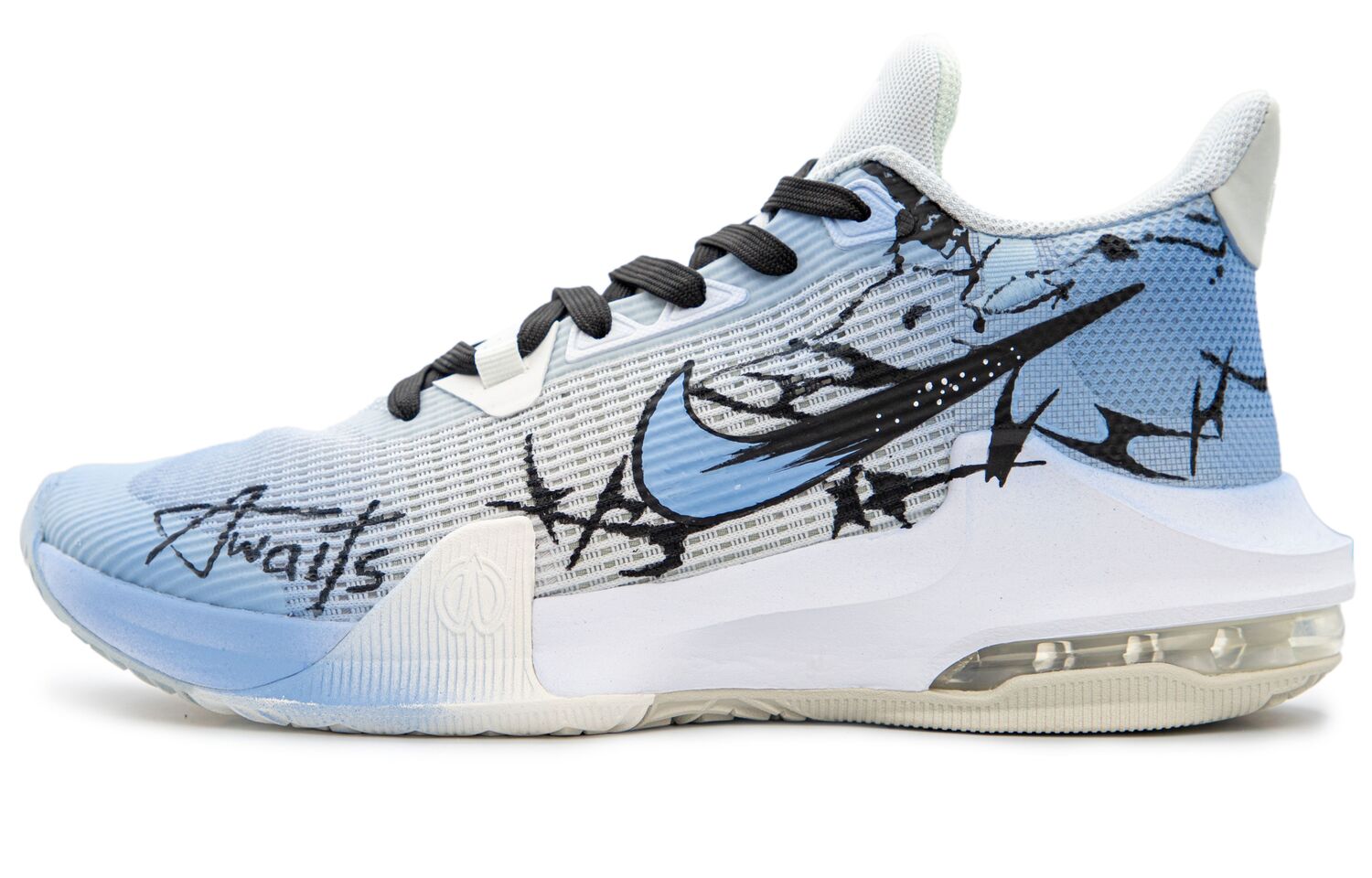 

Nike Кроссовки баскетбольные мужские Air Max Impact с амортизацией, противоскользящей и износостойкой подошвой, низкие, черно-синие, цвет Black Blue