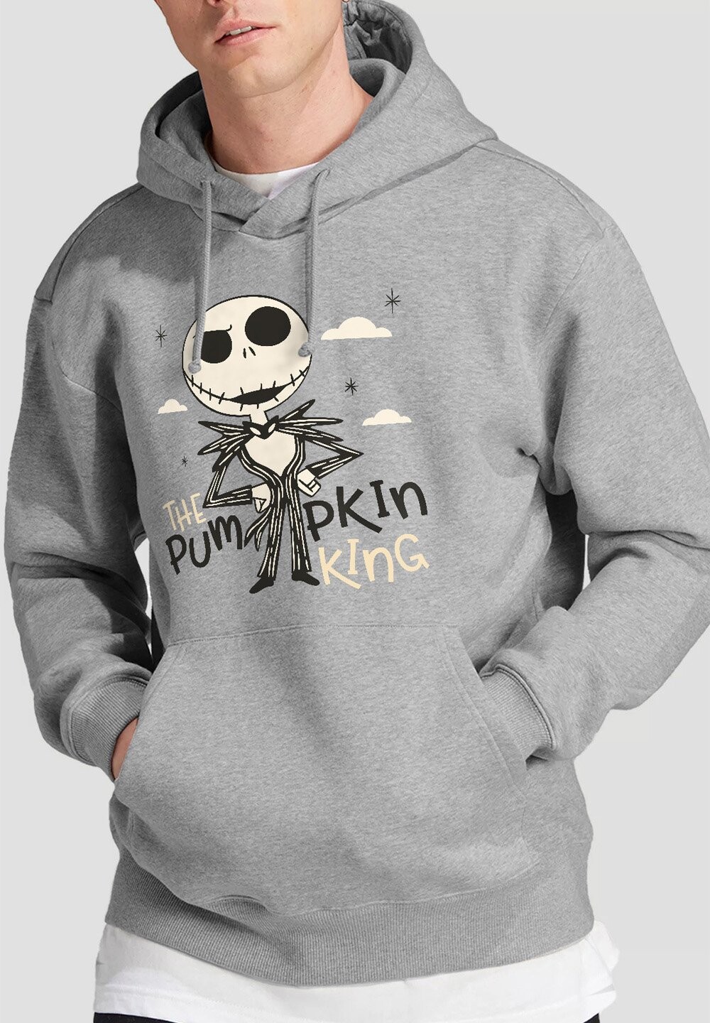 

Толстовка с капюшоном THE NIGHTMARE BEFORE CHRISTMAS PUMPKIN KING PRINT Disney, серый