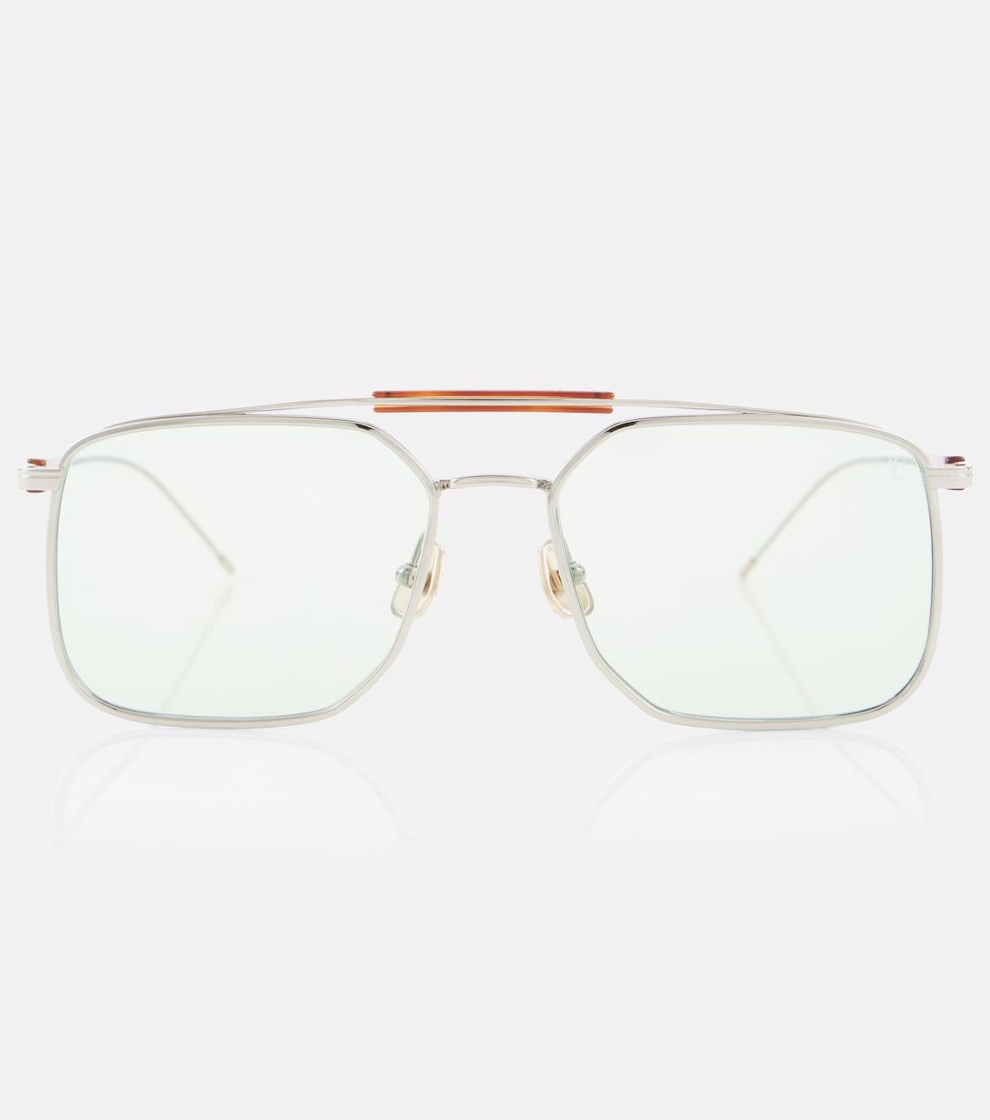 

Sartorial Sunset квадратные солнцезащитные очки Brunello Cucinelli, Silver/Green