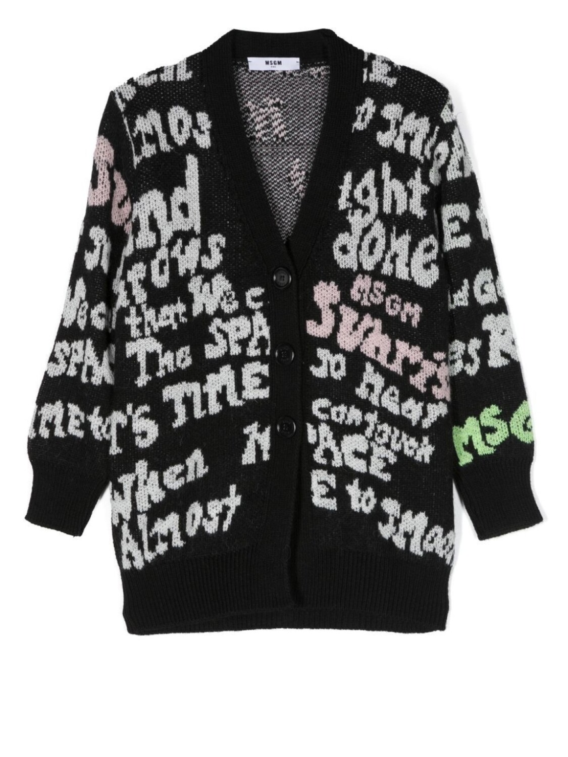 

MSGM Kids кардиган с логотипом, черный