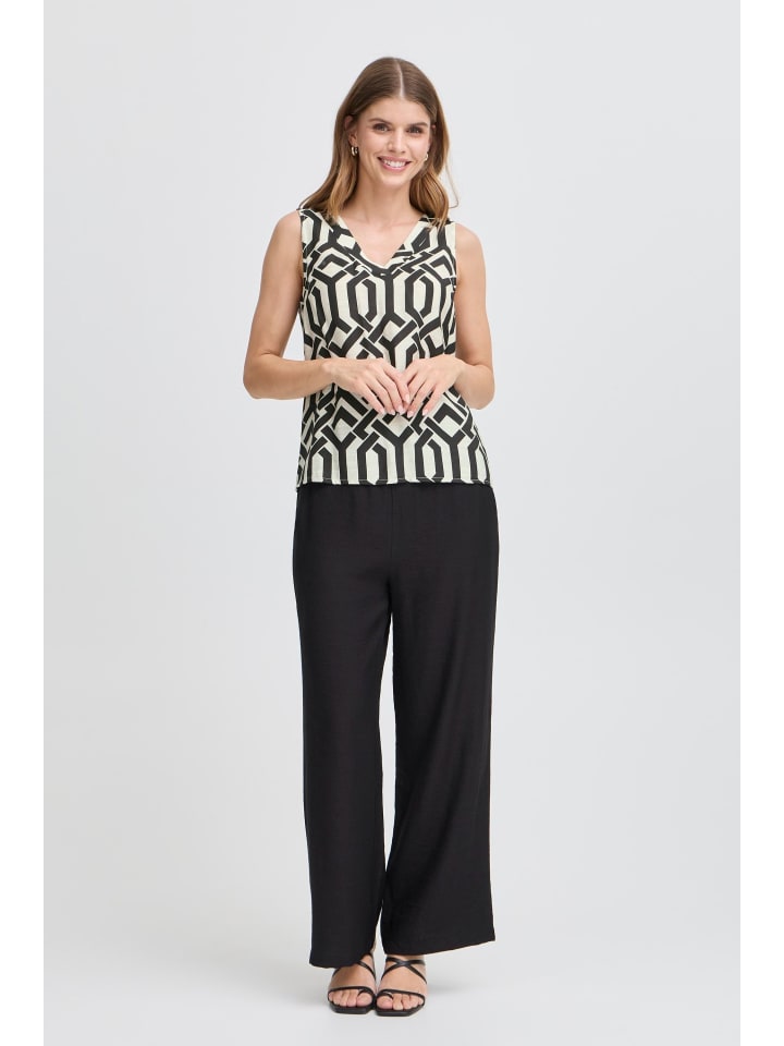 

Блузка без рукавов FRARIANA, классический крой, цвет: шепот, белый, черный Fransa