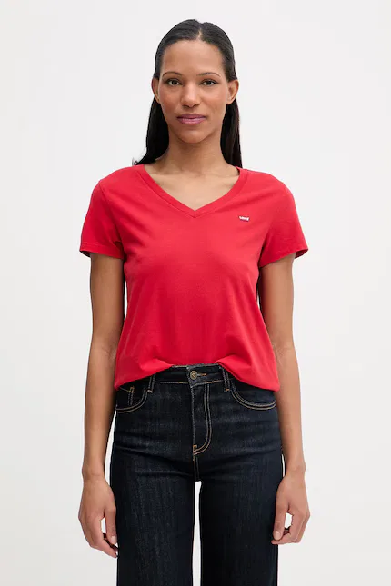 Футболка с V-образным вырезом PERFECT VNECK Levi's, красный
