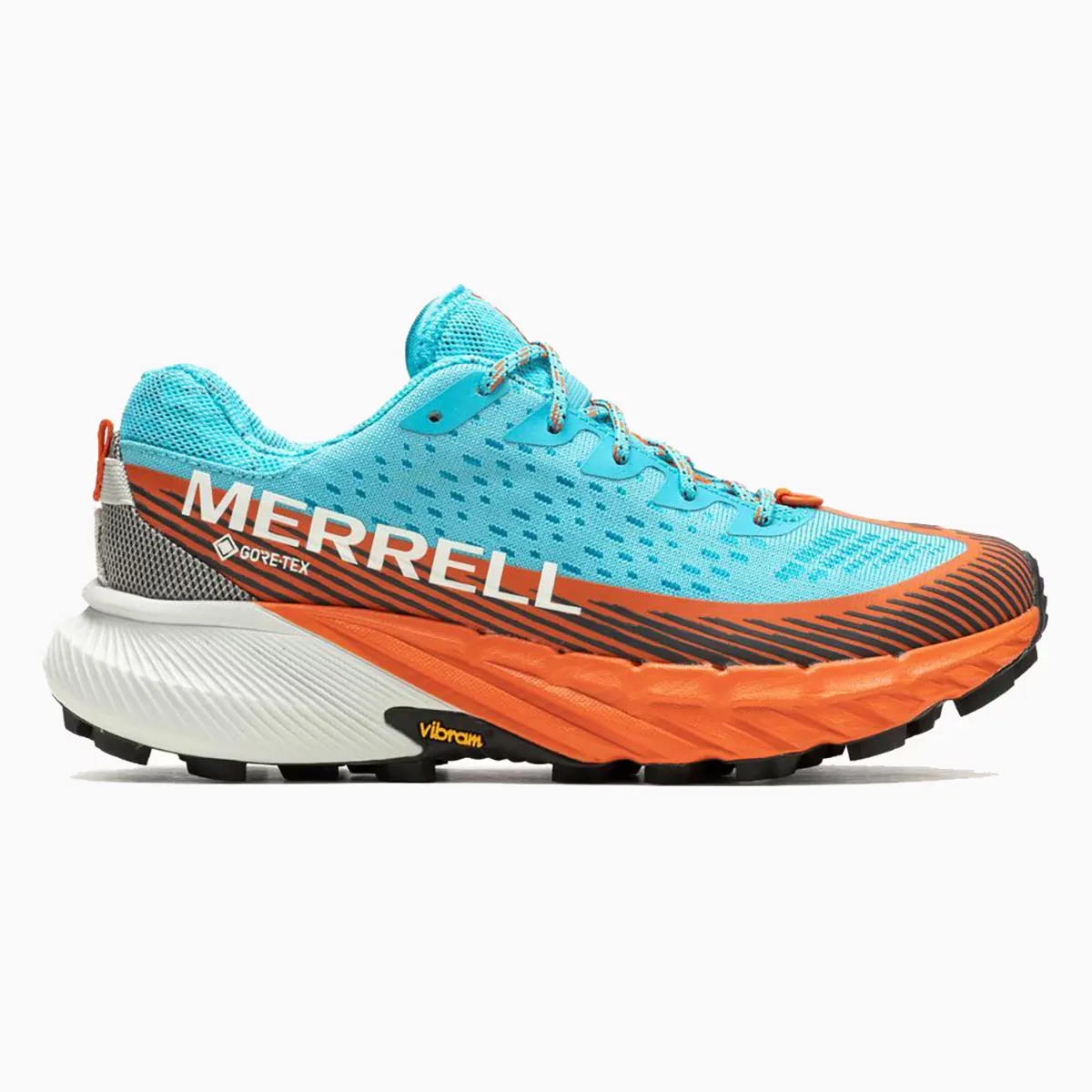 Кроссовки Merrell Agility Peak 5 GTX женские для бега по пересеченной местности, синий/оранжевый