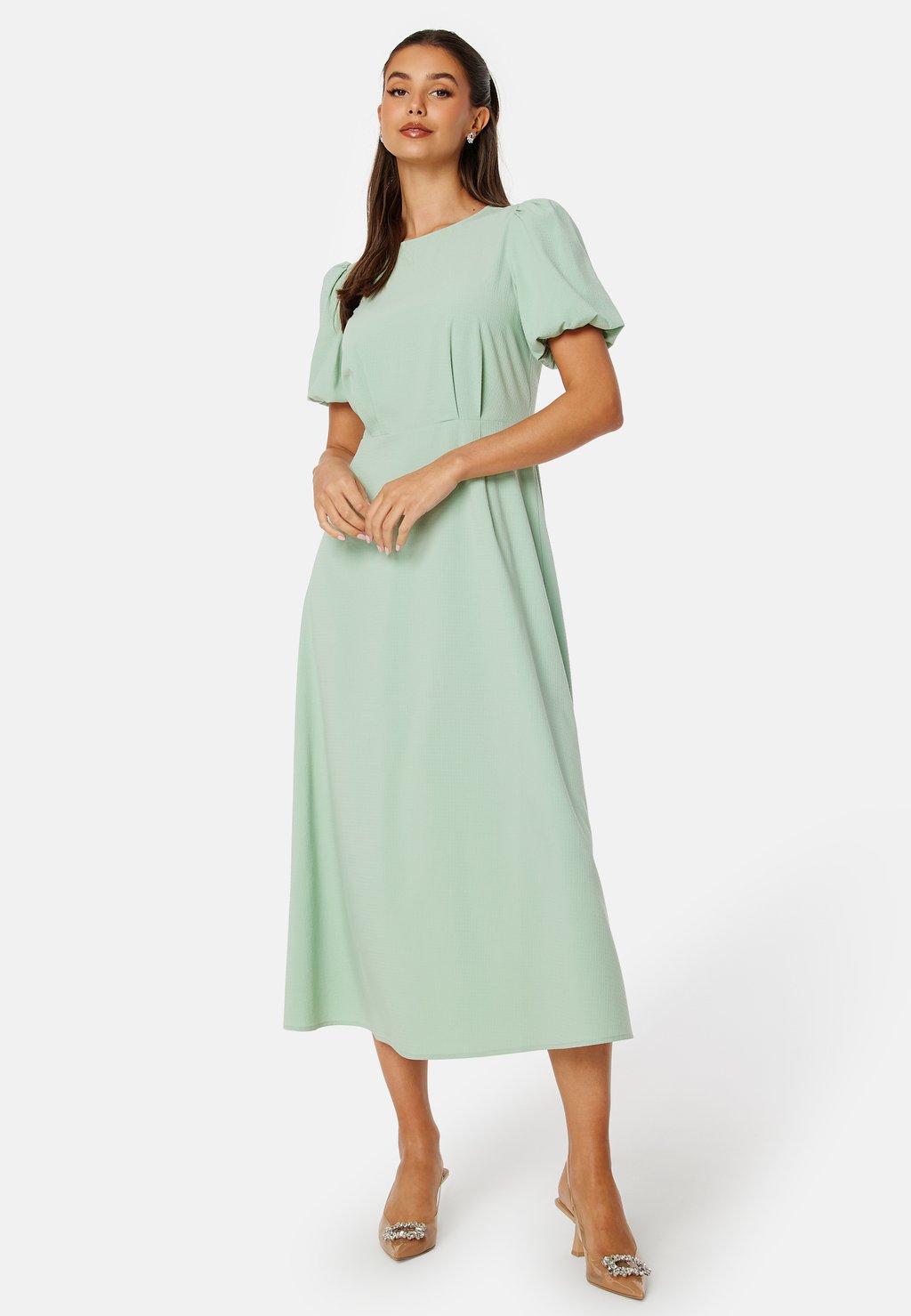 

Повседневное платье ROUND NECK PUFF SLEEVE MAXI DRESS Bubbleroom, зеленый