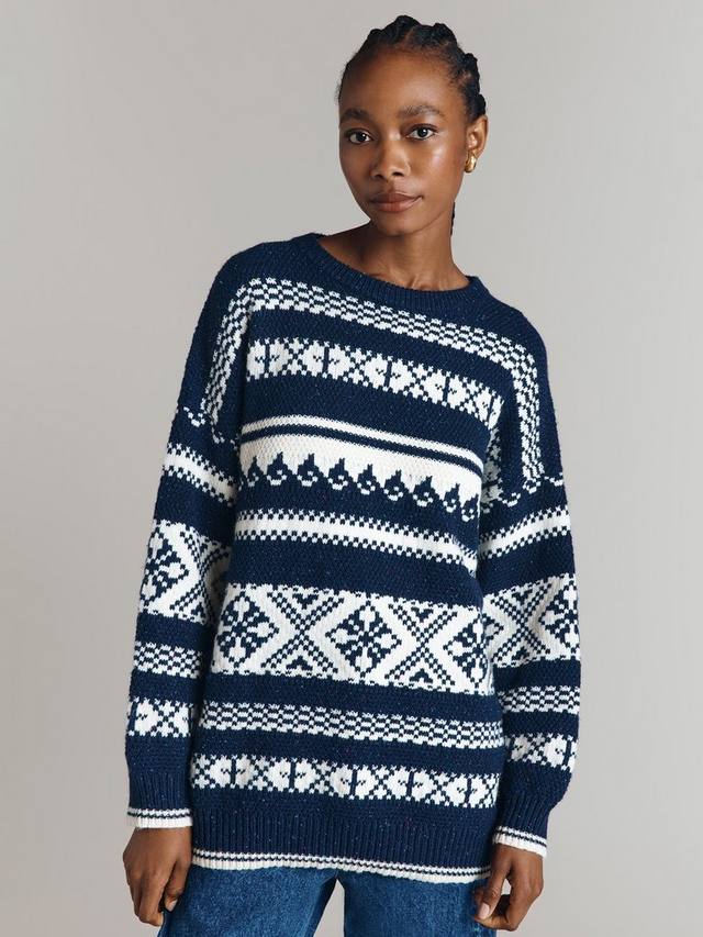 

Ярусный джемпер sandia fair isle Ghost, темно-синий
