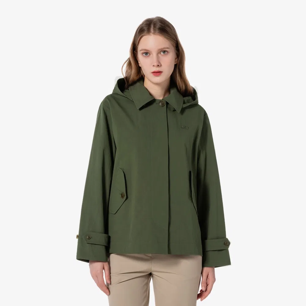 Тренч Lacoste с капюшоном, тёмно-хаки