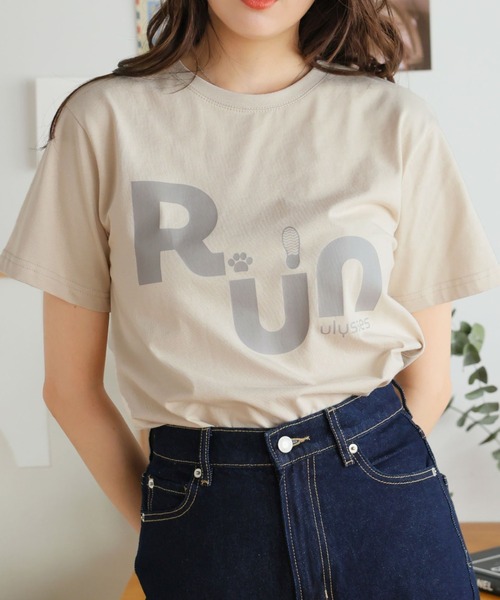 

Футболка с принтом Girly Doll, RUN, бежевая