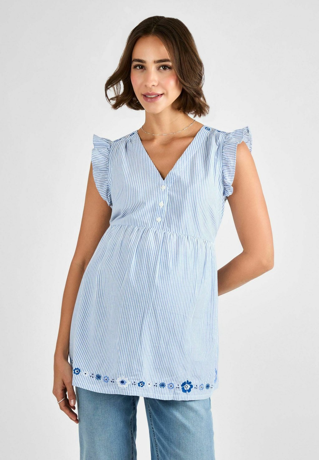 

Блуза EMBROIDERED STRIPE JoJo Maman Bébé, синий