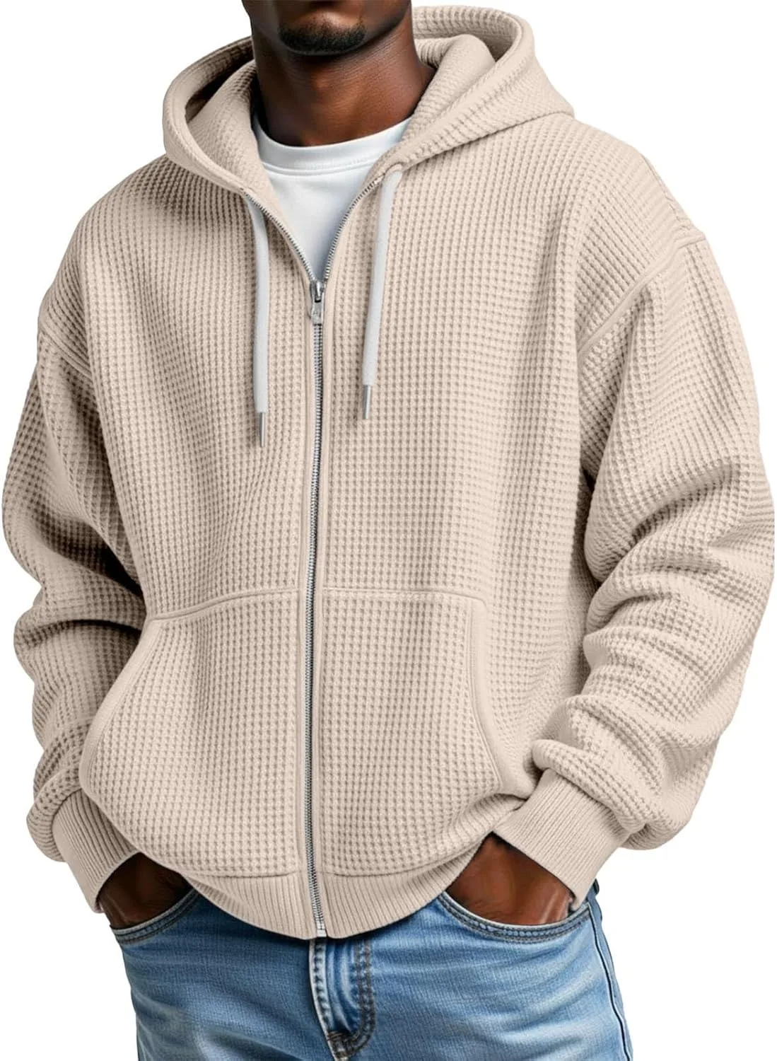 

Толстовка Mokaloha с капюшоном на молнии, свободная, с карманом