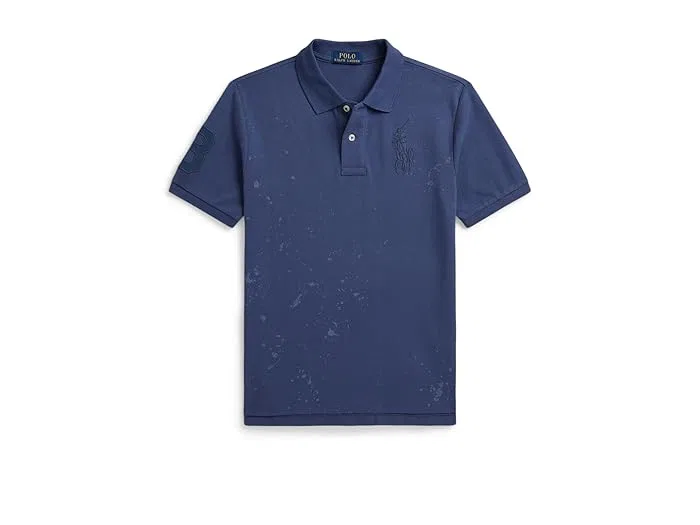 Рубашка с принтом Big Pony Paint-Print Mesh Polo Shirt Polo Ralph Lauren Kids, New Sapphire
