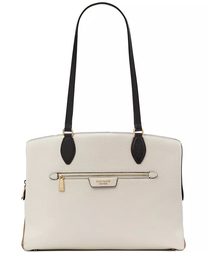

Рабочая сумка-тоут Hudson из шагреневой кожи Kate Spade New York, бежевый