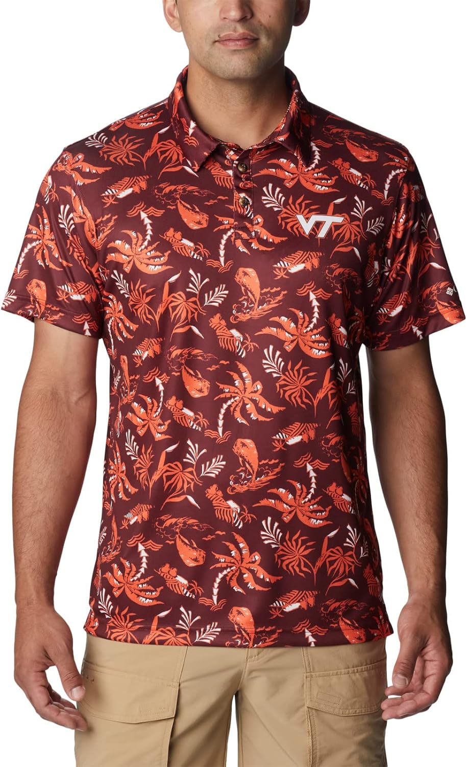 

Мужская поло Columbia Collegiate Super Terminal Tackle, Vt - Deep Maroon Dorado Isle Print