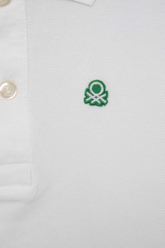 Детская хлопковая рубашка-поло United Colors of Benetton, бежевый — фото 2
