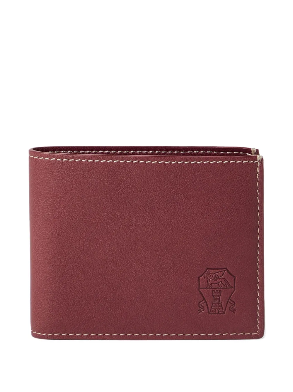 

Кошелек из телячьей кожи с тисненым логотипом Brunello Cucinelli, красный