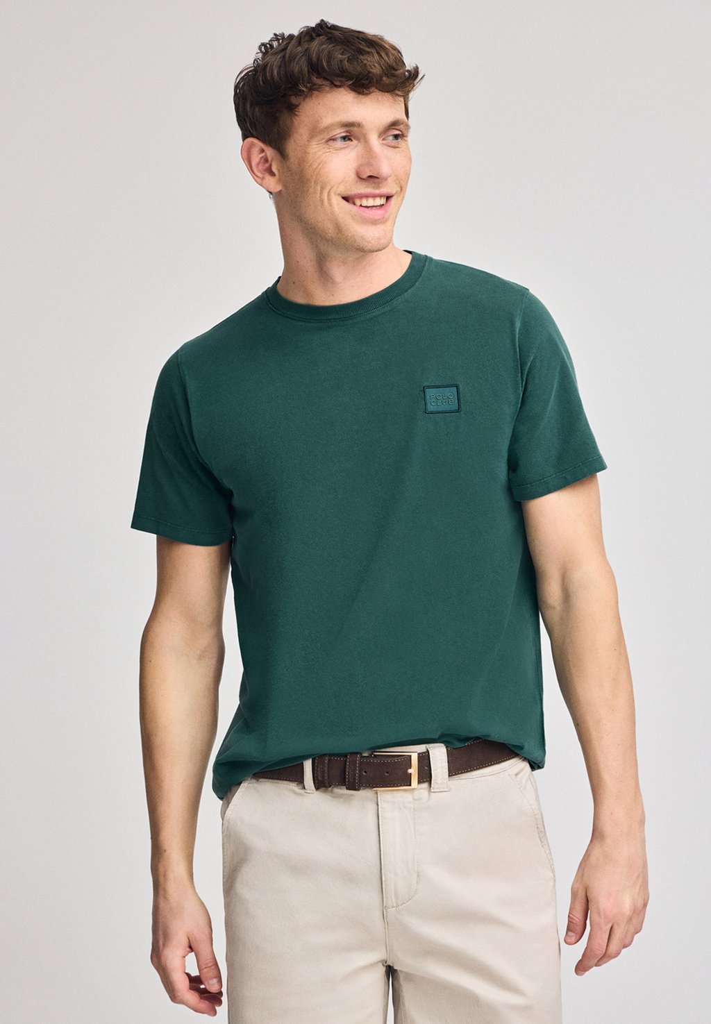 

Базовая футболка SHORT SLEEVE CREWNECK PATCH Polo Club, зеленый