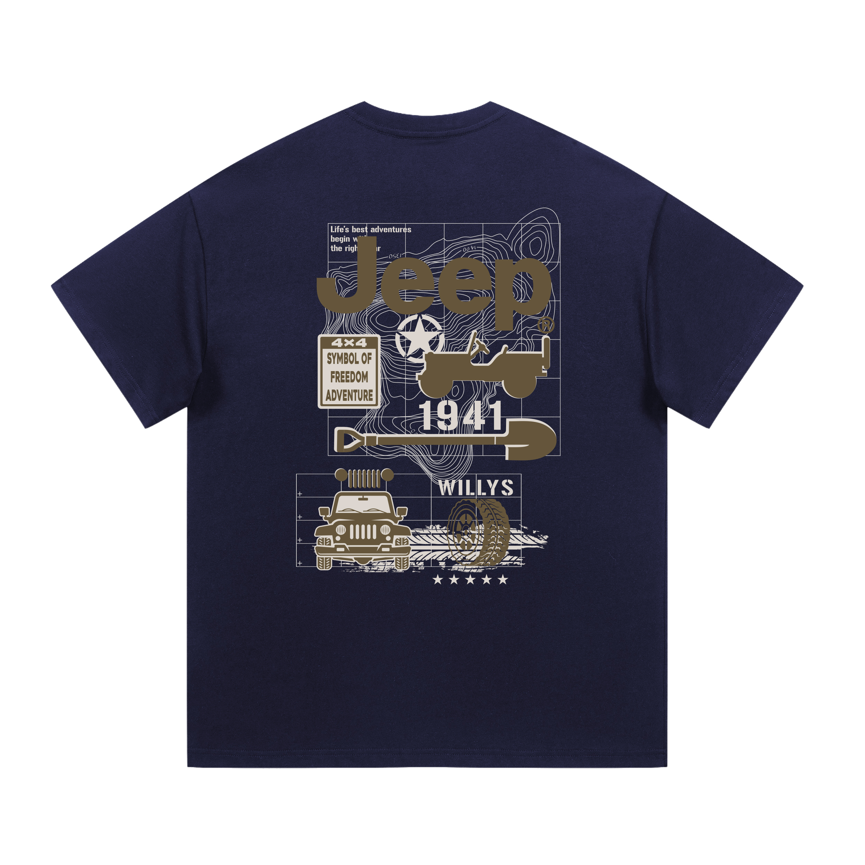 

Футболка Unisex Crew Neck Moderate Heavyweight Jeep, темно-синий