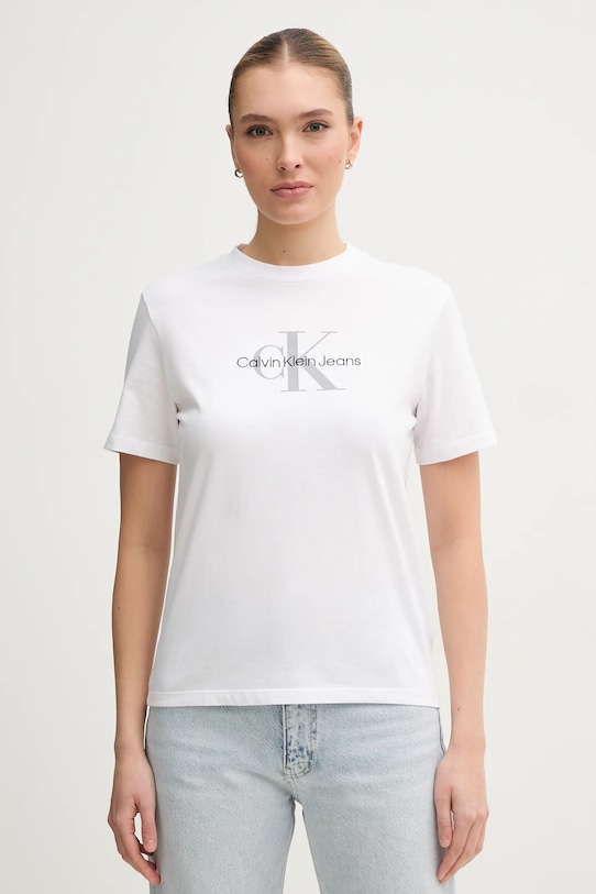 

Хлопковая футболка Calvin Klein Jeans, белый