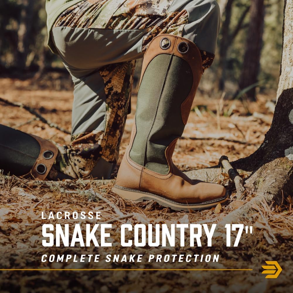 Мужские сапоги LaCrosse Snake Country 17 - с легким процессом надевания, без утепления, подошва Prairie для сцепления, коричневый — фото 2