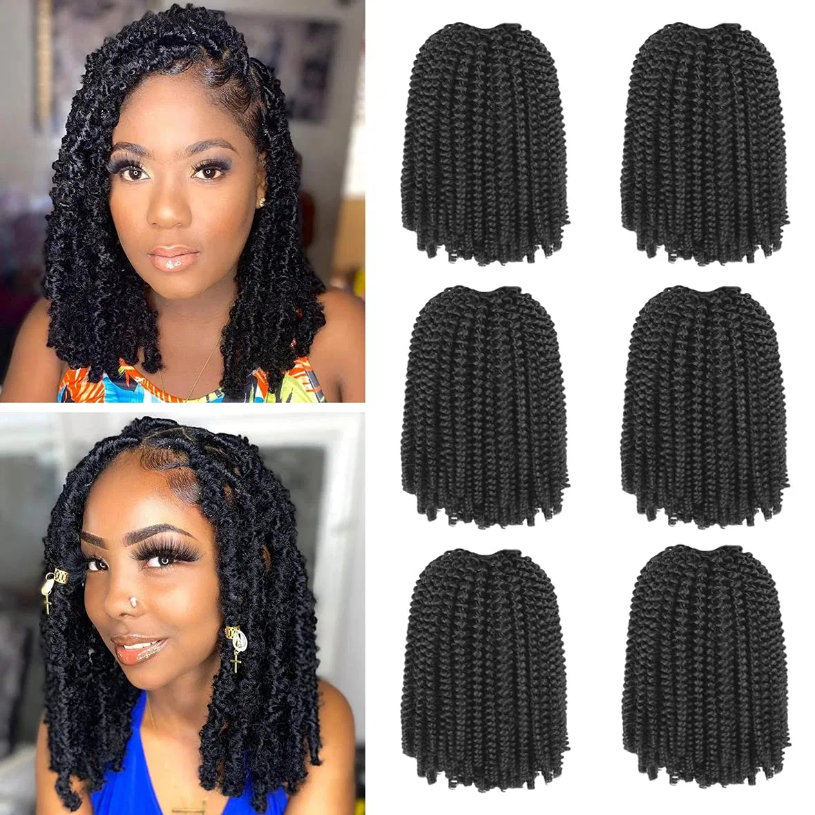 Синтетические волосы для плетения Xtrend Spring Twist Crochet Hair Extensions 8 дюймов Xtrend