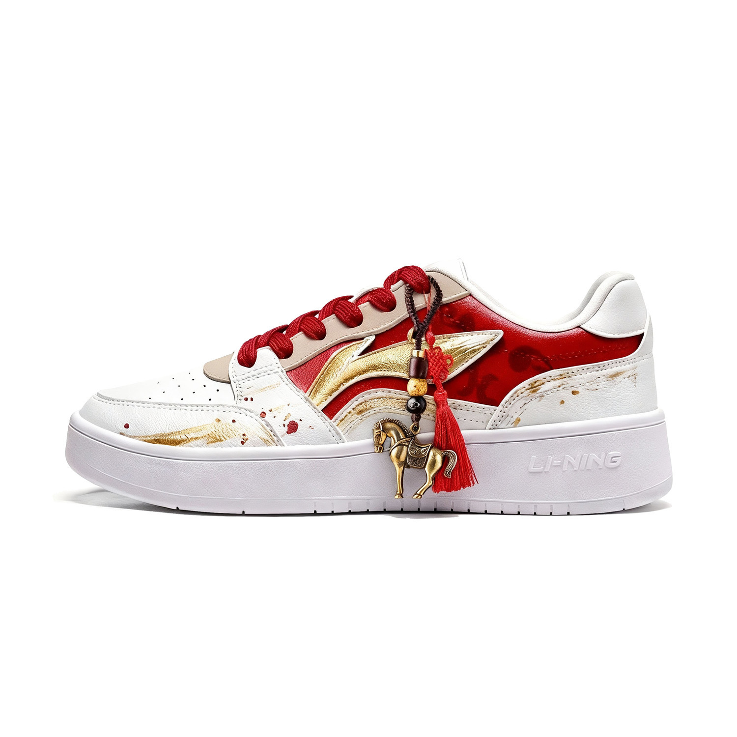 

Кроссовки для скейтбординга Li-Ning Sycee Slip Resistant Cushioning Abrasion Resistant мужские, красный белый