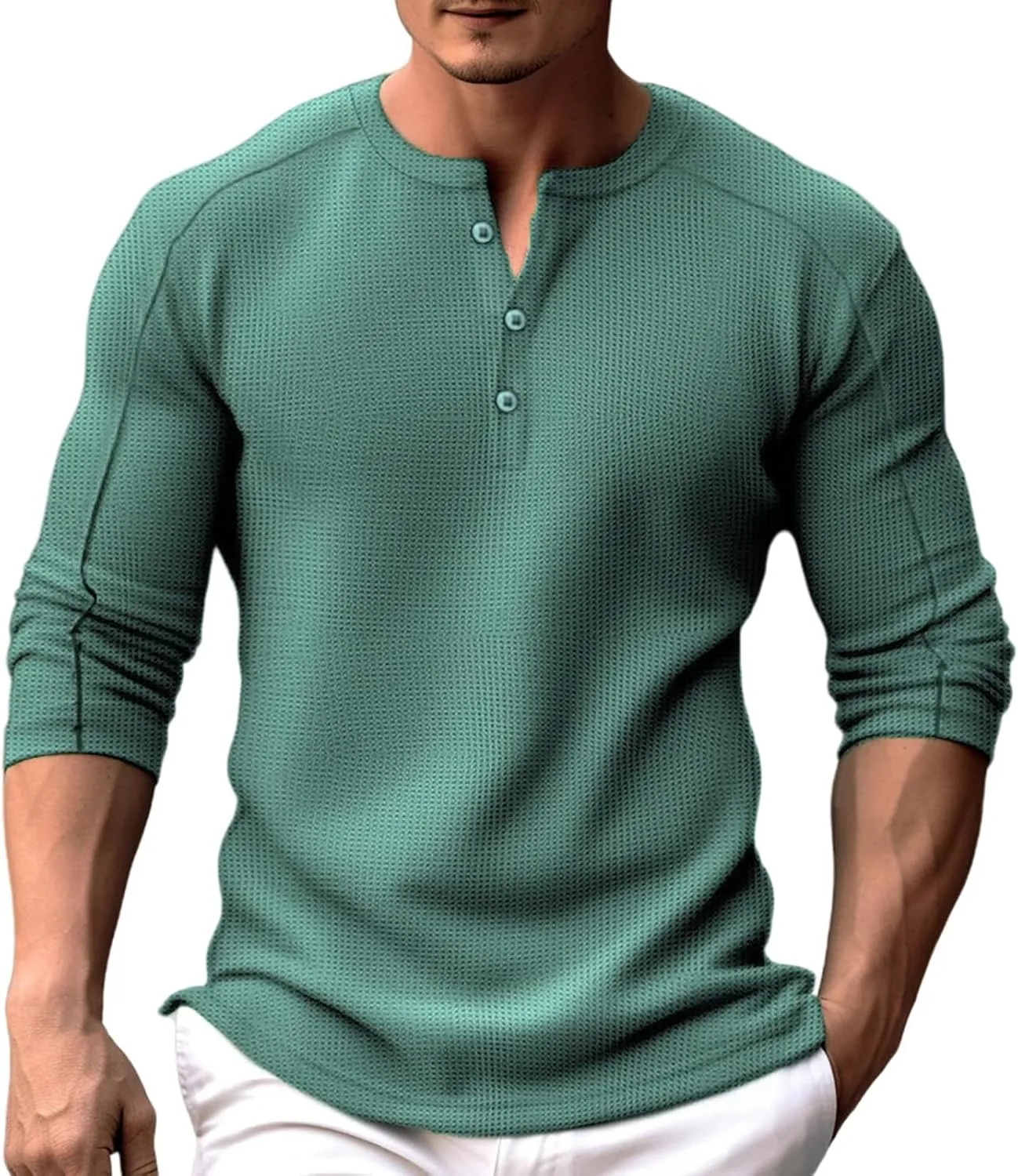 

Мужская футболка Waffle Knit с длинным рукавом Slim Fit YSERB