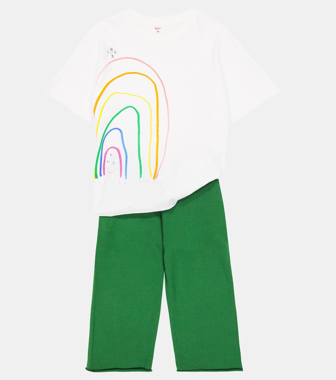Укороченные кашемировые брюки Zaza The Row Kids, Clover Green — фото 2