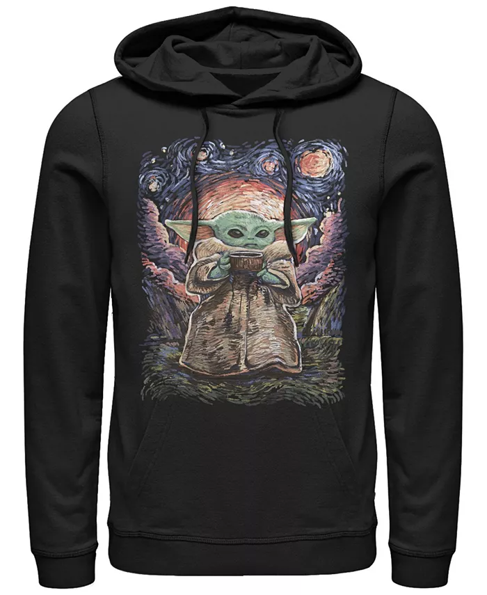 

Мужская флисовая толстовка с капюшоном Star Wars Mandalorian Sipping Starries Fifth Sun, черный