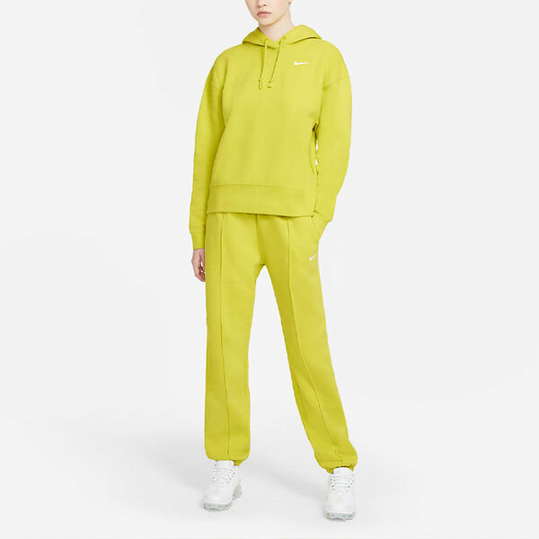 Свитер sportswear casual sports hooded long sleeves hoodie yellow green lime Nike, зеленый — фото 2