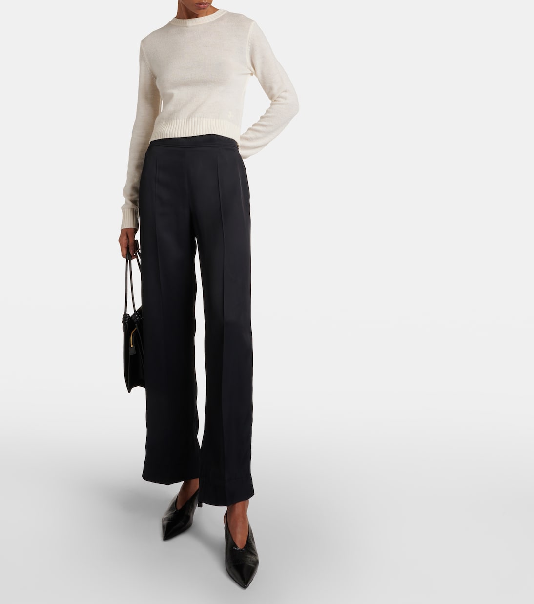 Широкие брюки с высокой талией Jil Sander, темно-синий — фото 2