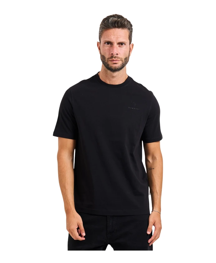 

Черная футболка с логотипом на груди Bugatti, черный