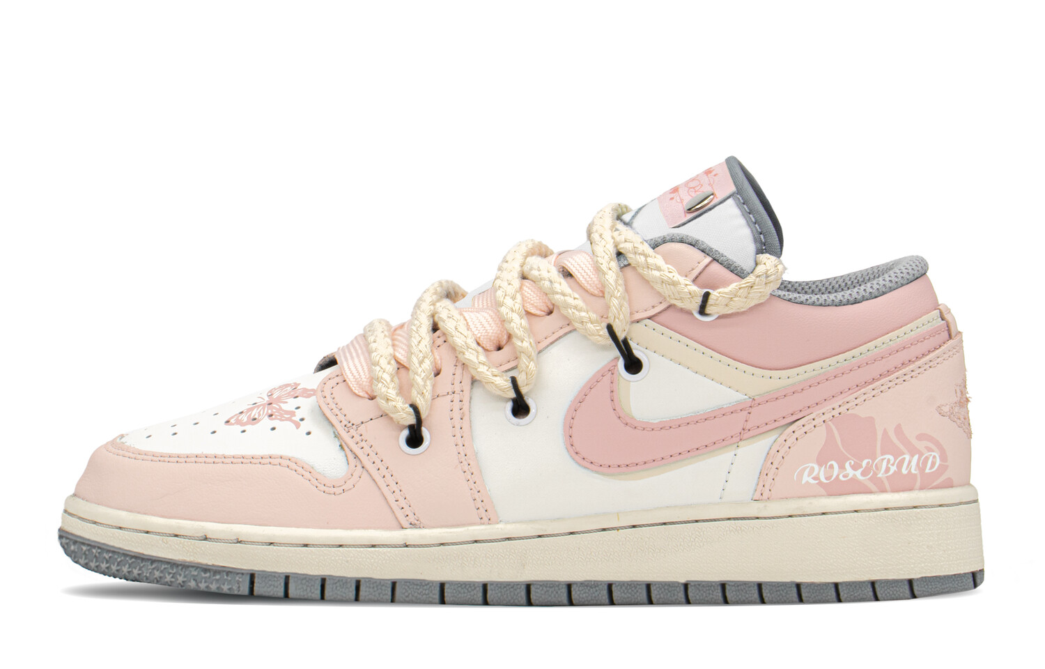 Кроссовки Air Jordan 1 Vintage Basketball Shoes Women's Low-Top Pink