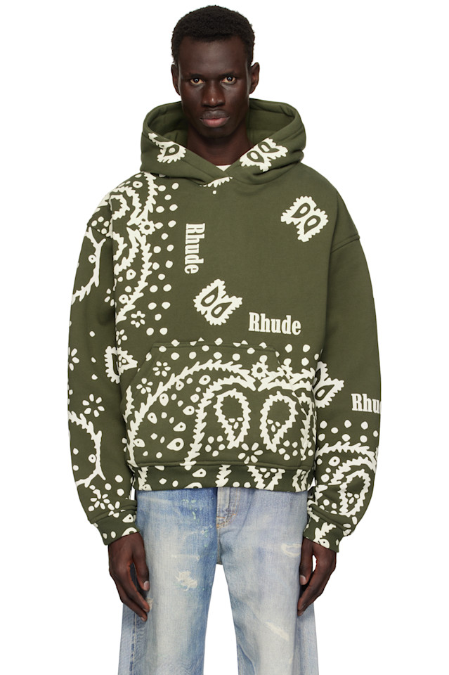

Худи с принтом банданы Rhude, зеленый