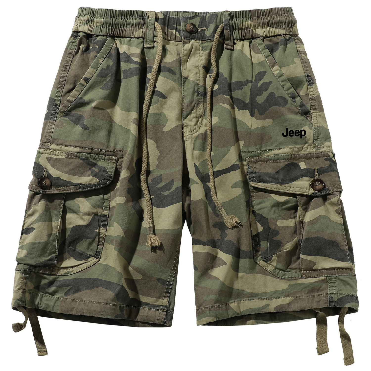 

Повседневные уличные прямые карго-шорты унисекс с несколькими карманами Jeep, камуфляж