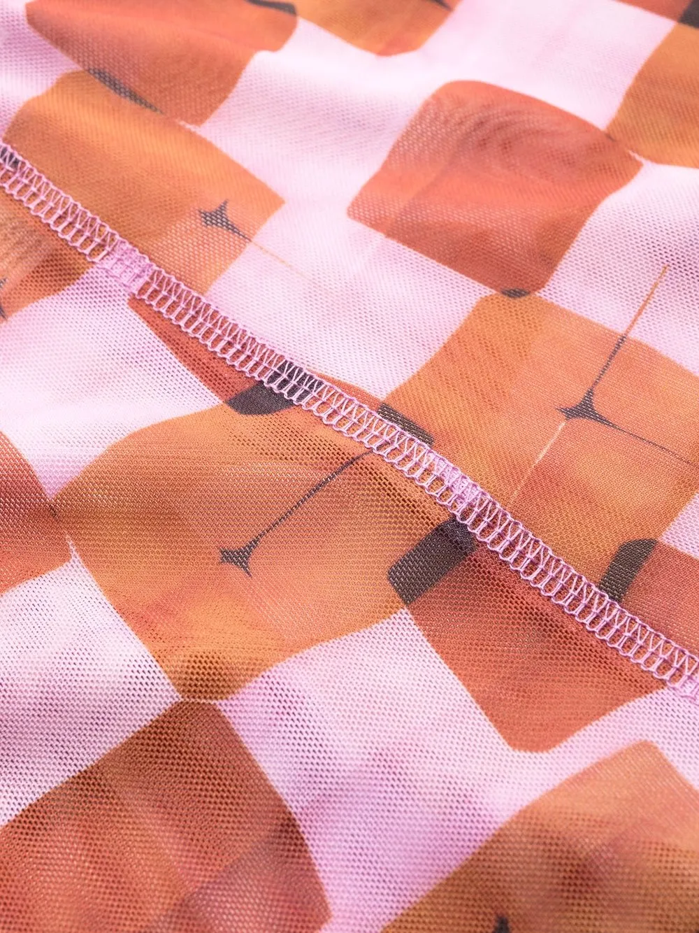 

Сетчатые леггинсы с принтом Henrik Vibskov, розовый