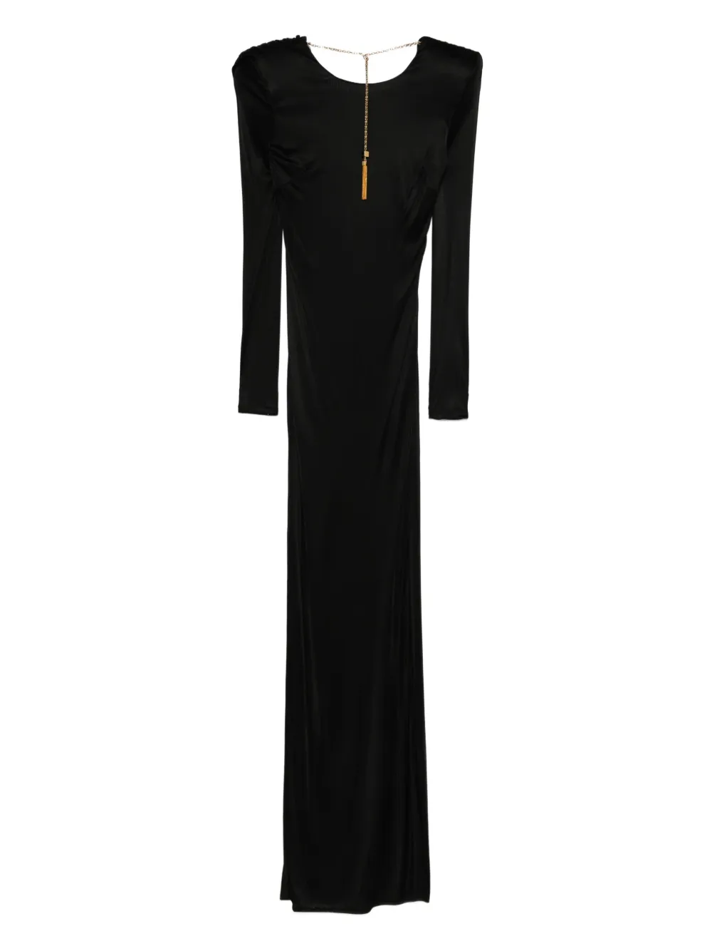 

Платье макси с длинными рукавами Elisabetta Franchi, черный