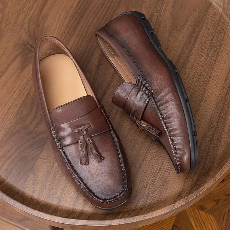 Мокасины кожаные Mens Loafers Brown UOPYNE — фото 2
