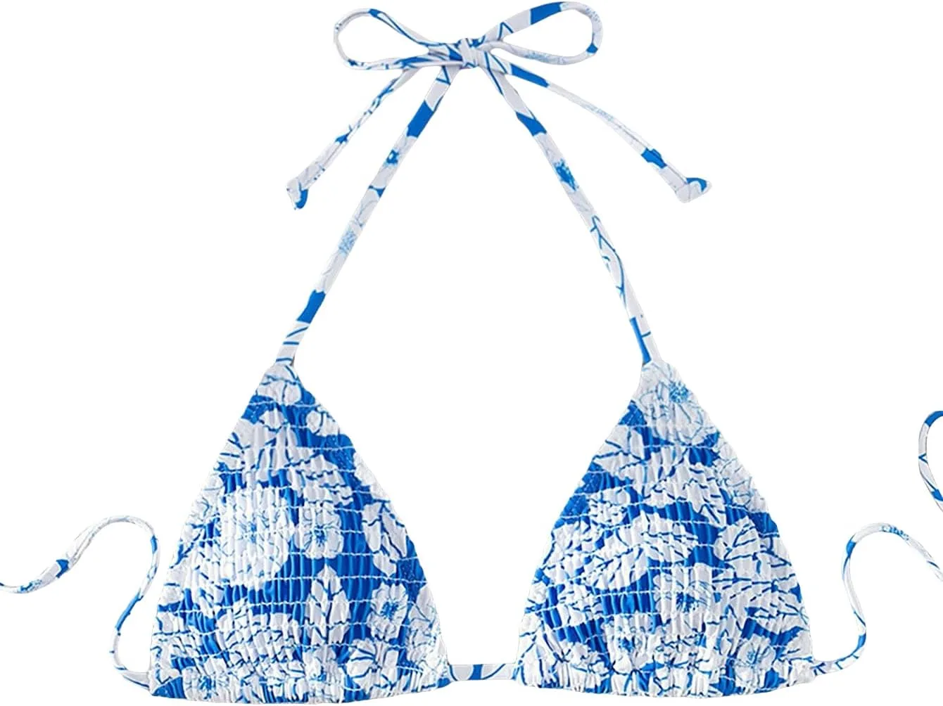 

Женский топ-бикини WDIRARA с цветочным принтом и завязками на шее