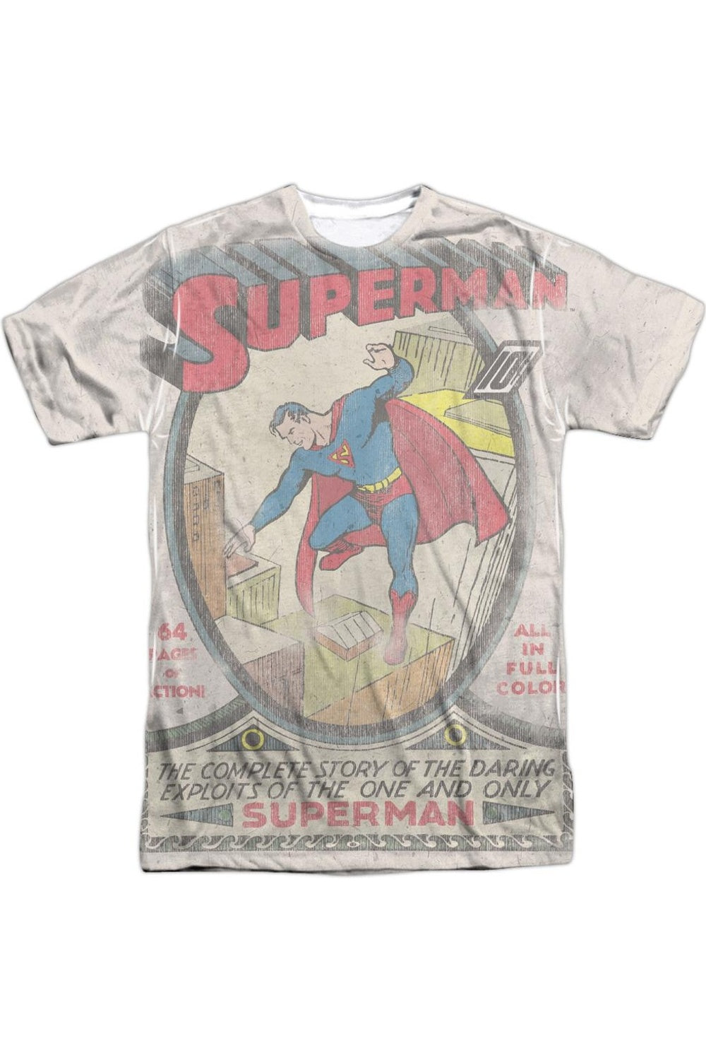

Футболка DC Comics Superman #1 с коротким рукавом для взрослых, 100% полиэстер Gildan, белый