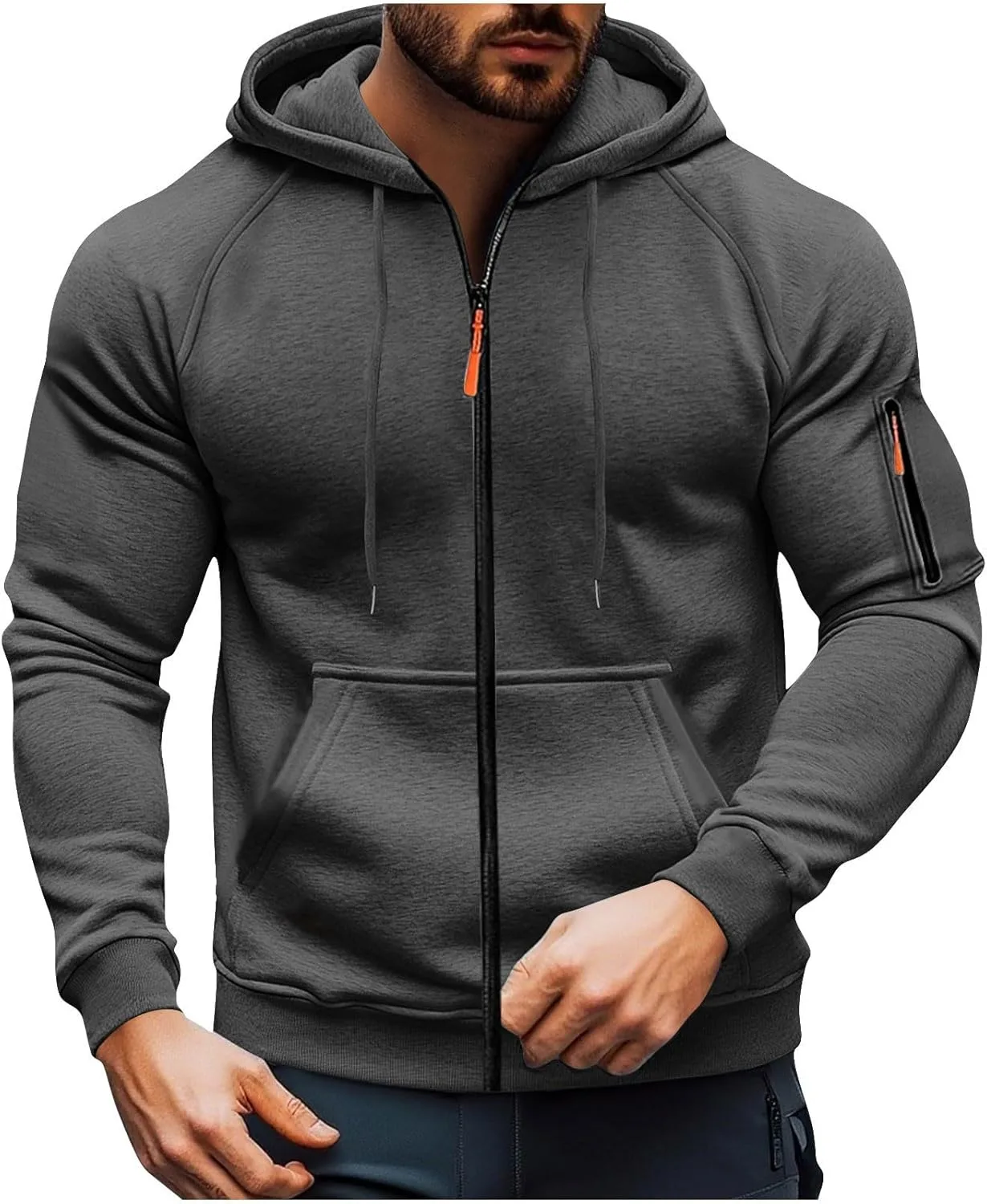 

Мужская толстовка с капюшоном и молнией, Casual Fit, Cotton RALUEMID