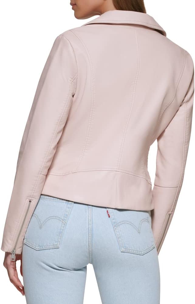 Женская куртка-косуха Levi's 538 из экокожи, светло-розовый — фото 4