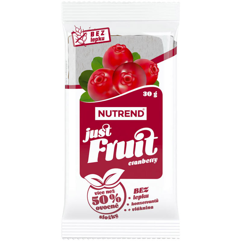 

NUTREND Just Fruit 30г Клюквенный ЭНЕРГЕТИЧЕСКИЙ батончик