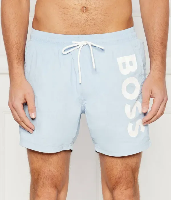 Плавки с изображением осьминога regular fit Boss, небесно-голубой