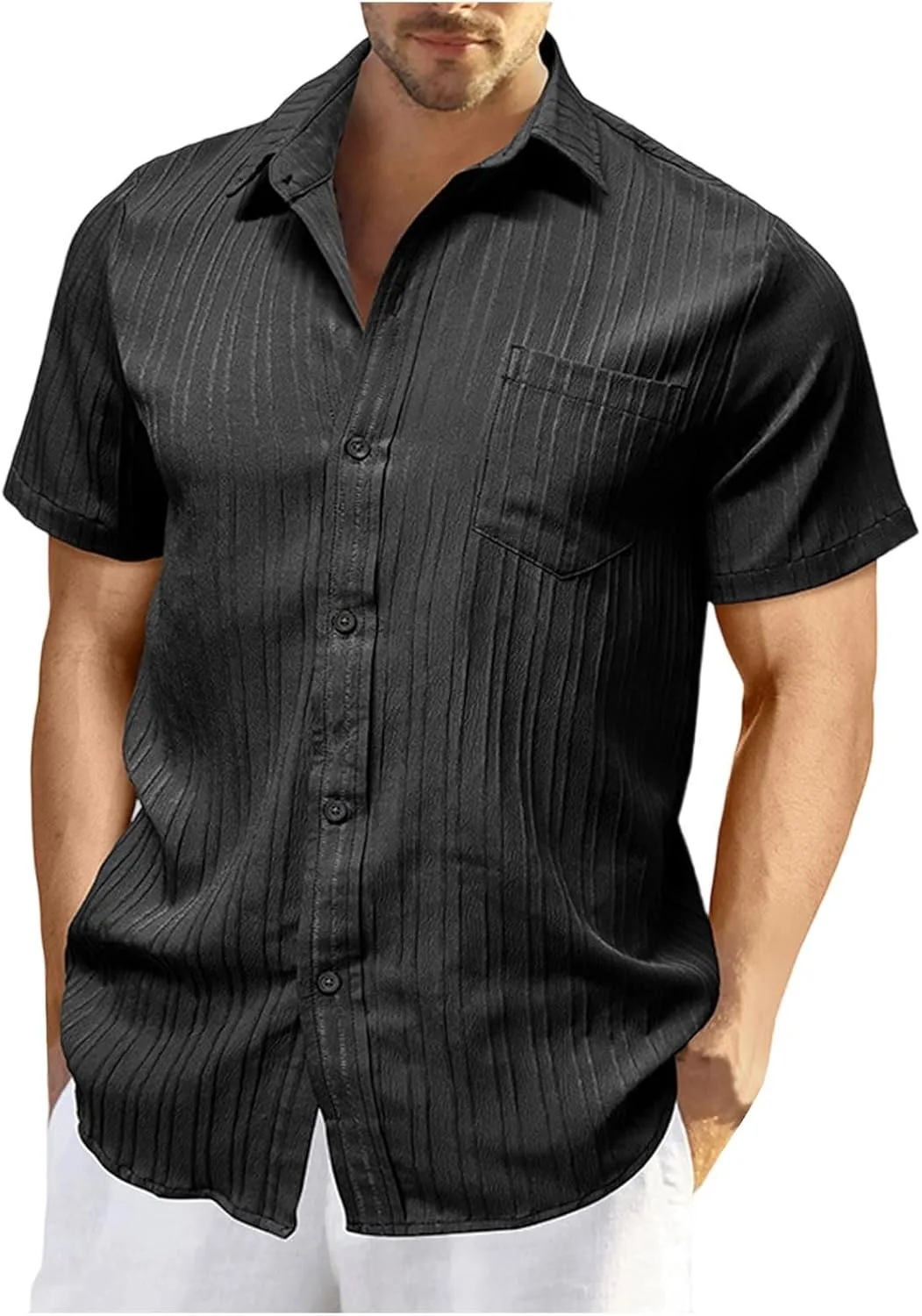 

Футболка с высоким воротником для мужчин, короткий рукав, лето-осень 2026