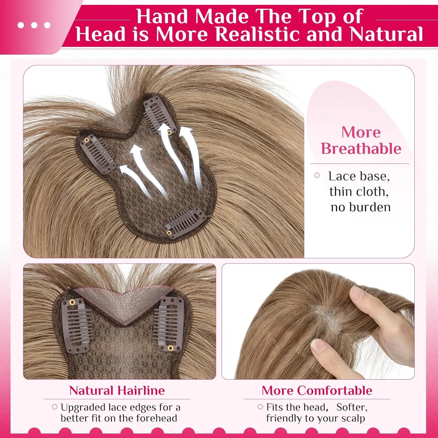Накладная челка «Clip-In» из натуральных волос MY-LADY My-Lady, 4P27 Medium Brown/Dark Blonde — фото 3